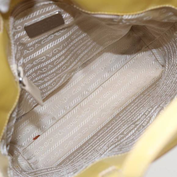 PRADA Hand Bag Enamel Yellow Silver Auth bs17418 - Picture 16 of 16